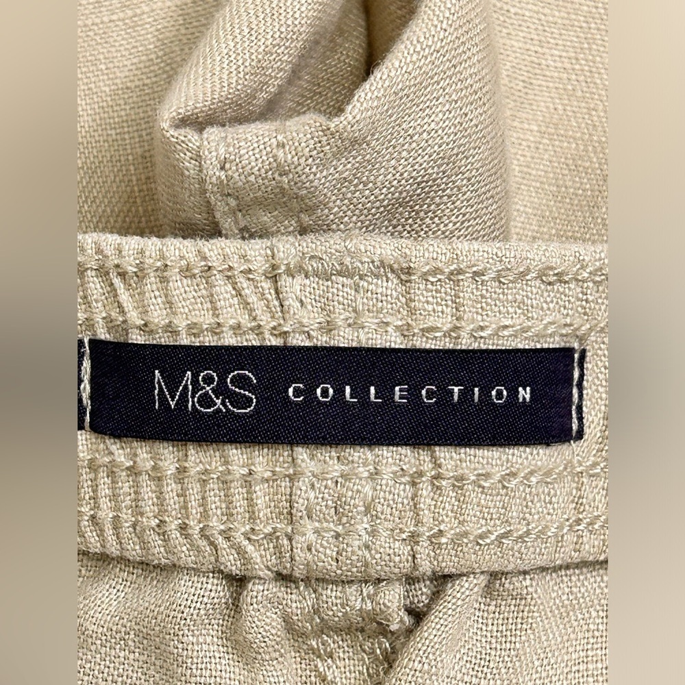 MYS collection 100% line Tan Straight Leg Pants with Lightweight Fabric 18 - Picture 2 of 14